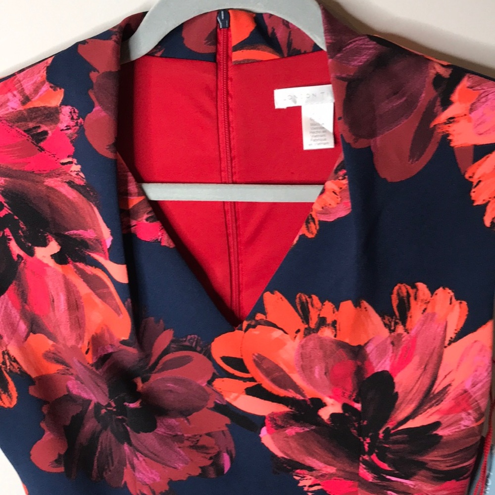 Navy Floral London Times Sz 6 NWT Dress - Picture 4 of 5